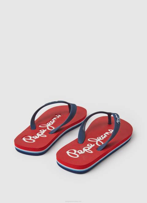 dječak Crvena bay beach osnovne japanke za plažu Pepe Jeans JZ8H1556