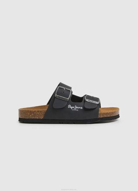 dječak crno dvostruke kanzas anatomske sandale Pepe Jeans JZ8H1548