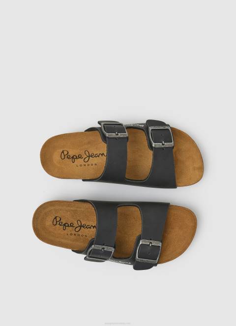 dječak crno dvostruke kanzas anatomske sandale Pepe Jeans JZ8H1548