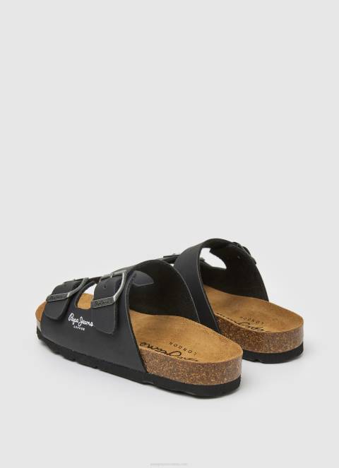 dječak crno dvostruke kanzas anatomske sandale Pepe Jeans JZ8H1548