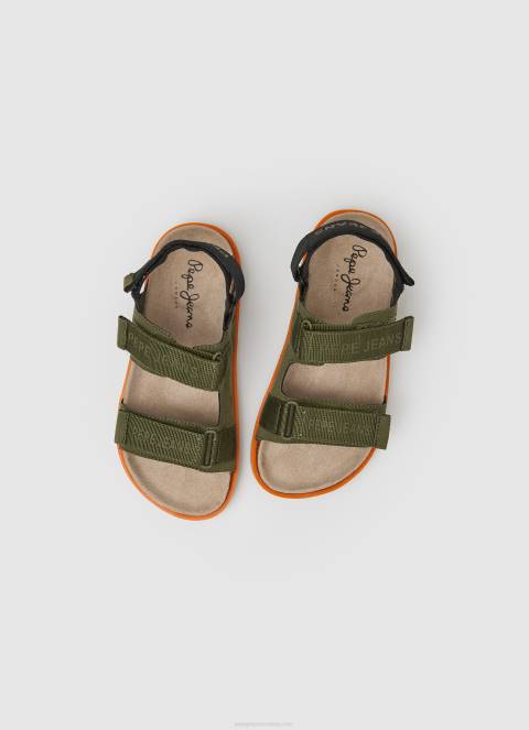 dječak kaki zelena berlin saturday anatomske sandale Pepe Jeans JZ8H1551