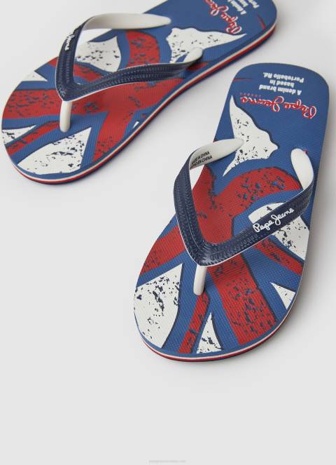 dječak mornarica japanke sa zastavom na plaži Pepe Jeans JZ8H1558