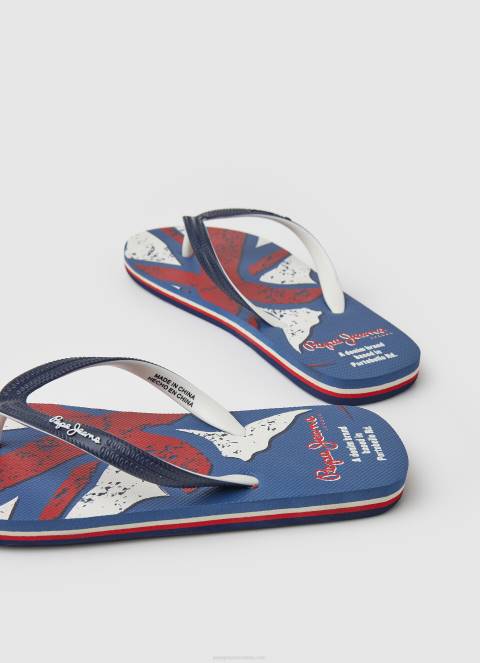 dječak mornarica japanke sa zastavom na plaži Pepe Jeans JZ8H1558