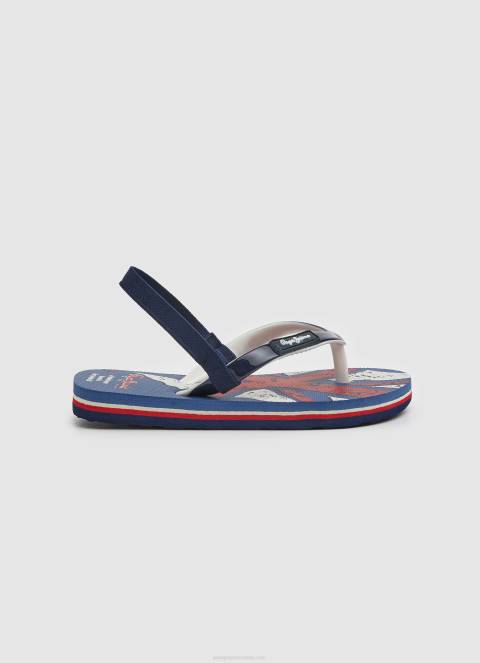 dječak mornarica japanke sa zastavom na plaži Pepe Jeans JZ8H1559