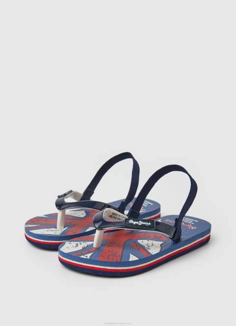 dječak mornarica japanke sa zastavom na plaži Pepe Jeans JZ8H1559