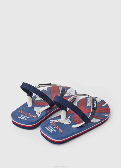 dječak mornarica japanke sa zastavom na plaži Pepe Jeans JZ8H1559