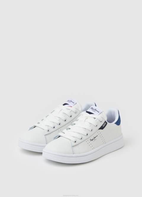 dječak bijela player basic kožne tenisice Pepe Jeans JZ8H1524