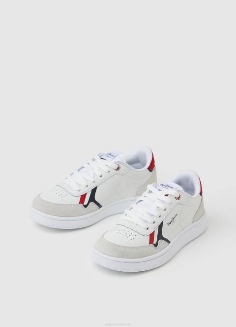 dječak bijela player britt kožne tenisice Pepe Jeans JZ8H1525