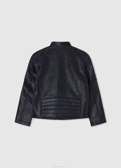 dječak crno podstavljena biciklistička jakna na ramenima Pepe Jeans JZ8H1571