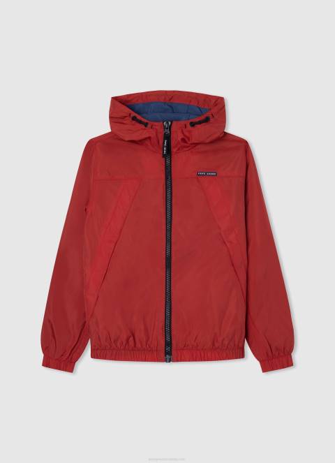 dječak studio crvena vjetrovka s kapuljačom Pepe Jeans JZ8H1564