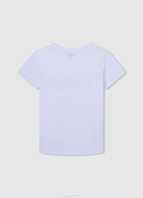 dječak bijela osnovna majica s logom Pepe Jeans JZ8H1607