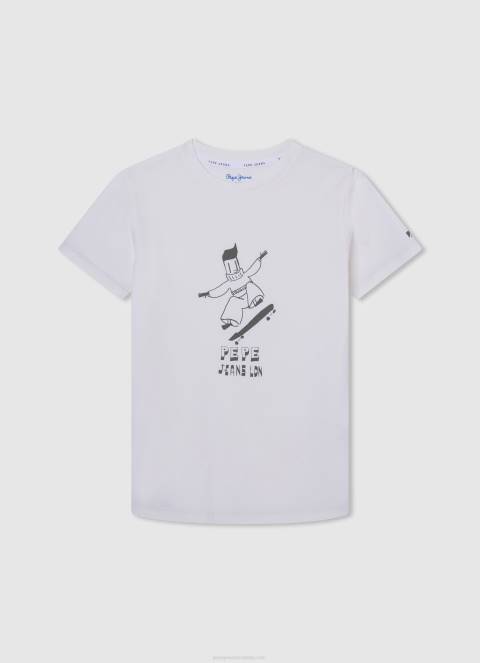 dječak bijela telefonska govornica pamučna majica Pepe Jeans JZ8H1654