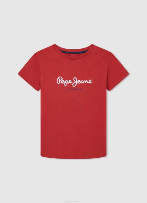 dječak bjelilo plavo pamučna majica s okomitim logotipom Pepe Jeans JZ8H1628