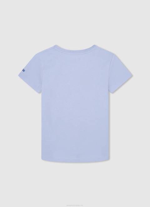 dječak bjelilo plavo pamučna majica s otisnutim logotipom Pepe Jeans JZ8H1632