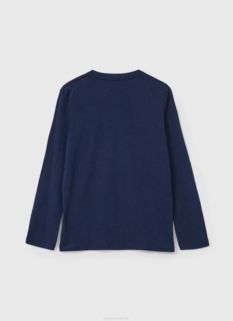 dječak mornarica majica dugih rukava s prednjim logom Pepe Jeans JZ8H1630