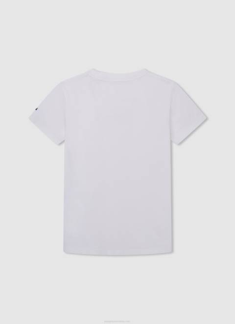 dječak prljavo bijelo majica s printom logotipa Pepe Jeans JZ8H1643