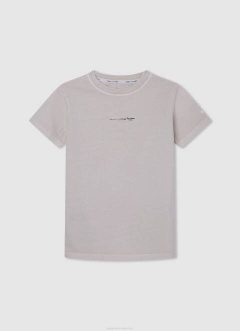 dječak sivi lapor osnovna majica s logom Pepe Jeans JZ8H1629