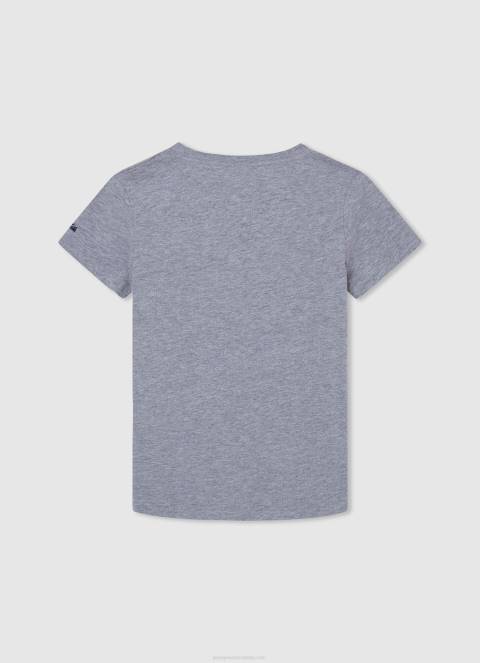 dječak sivi lapor pamučna majica s otisnutim logotipom Pepe Jeans JZ8H1634