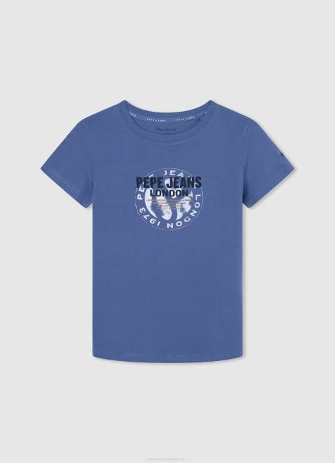 dječak sivi lapor pamučna majica s otisnutim logotipom Pepe Jeans JZ8H1634