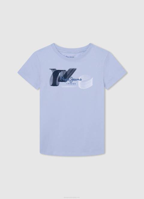 dječak sivi lapor pamučna majica s otisnutim logotipom Pepe Jeans JZ8H1634