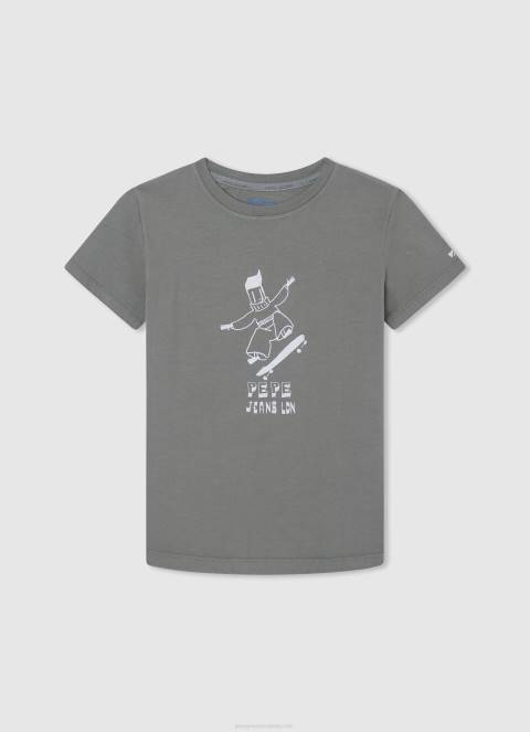 dječak slonovača majica s logotipom iznošenog efekta Pepe Jeans JZ8H1615