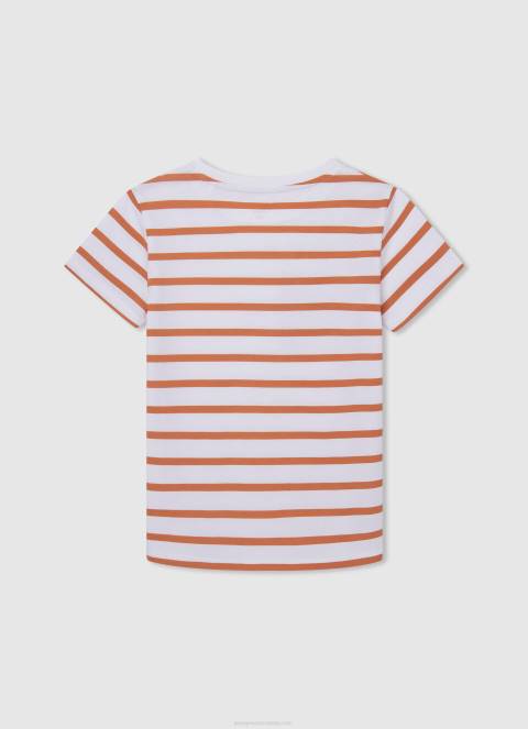 dječak tikvica naranča majica s logotipom s prednjim džepom Pepe Jeans JZ8H1638