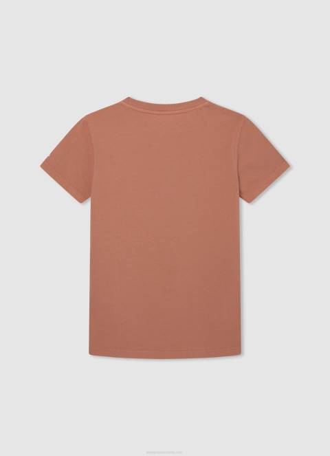dječak tikvica naranča majica s printom logotipa Pepe Jeans JZ8H1617