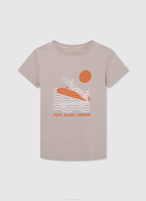 dječak tikvica naranča majica s printom logotipa Pepe Jeans JZ8H1617