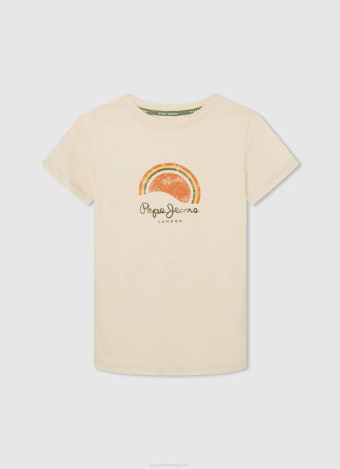 dječak tikvica naranča majica s printom logotipa Pepe Jeans JZ8H1617