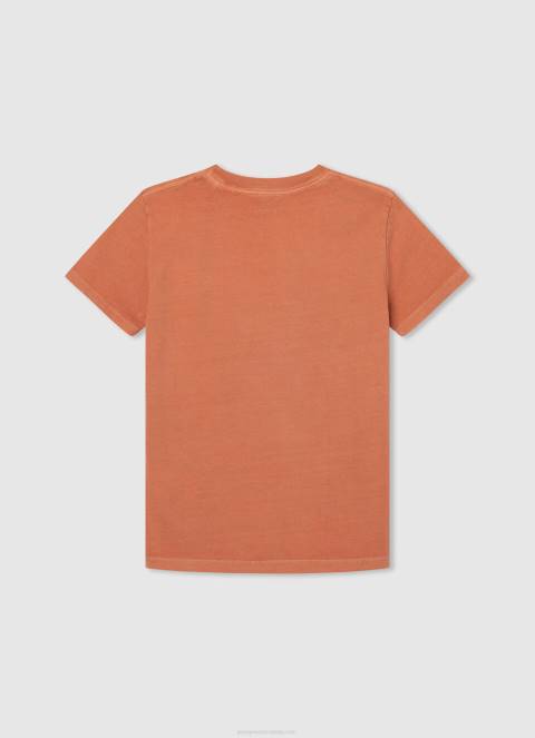 dječak tikvica naranča majica s printom logotipa Pepe Jeans JZ8H1651