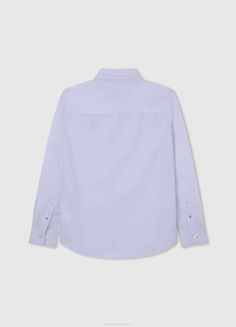 dječak bijela maldon košulja od poplina uobičajenog kroja Pepe Jeans JZ8H1662