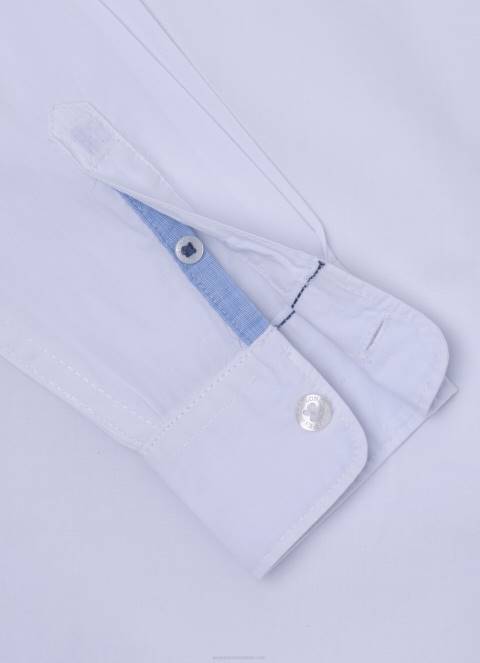 dječak bijela maldon košulja od poplina uobičajenog kroja Pepe Jeans JZ8H1662