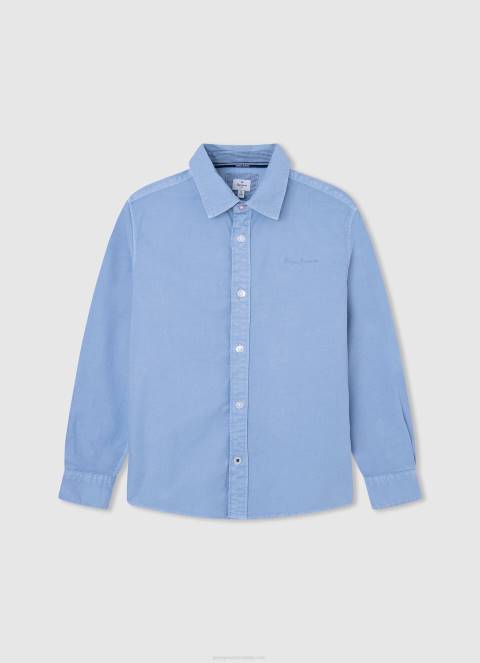 dječak bjelilo plavo marske oksfordska košulja redovnog kroja Pepe Jeans JZ8H1656