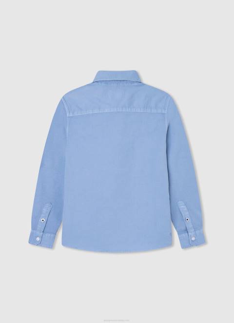 dječak bjelilo plavo marske oksfordska košulja redovnog kroja Pepe Jeans JZ8H1656