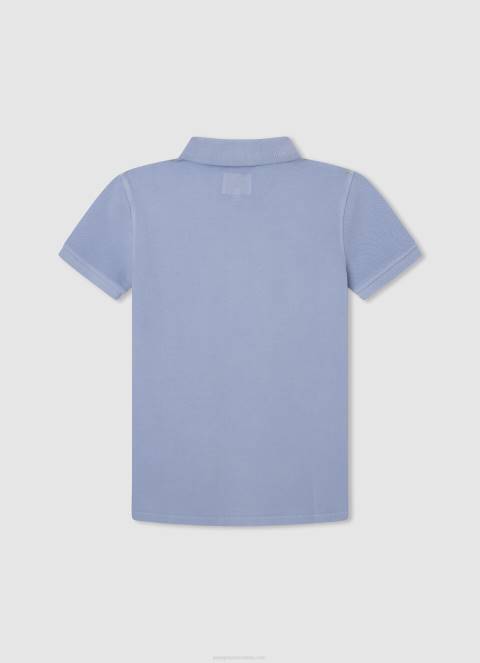 dječak bjelilo plavo pike polo majica s izvezenim logotipom Pepe Jeans JZ8H1658
