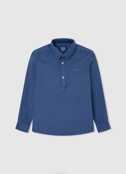 dječak sivi lapor pike polo majica s izvezenim logotipom Pepe Jeans JZ8H1666