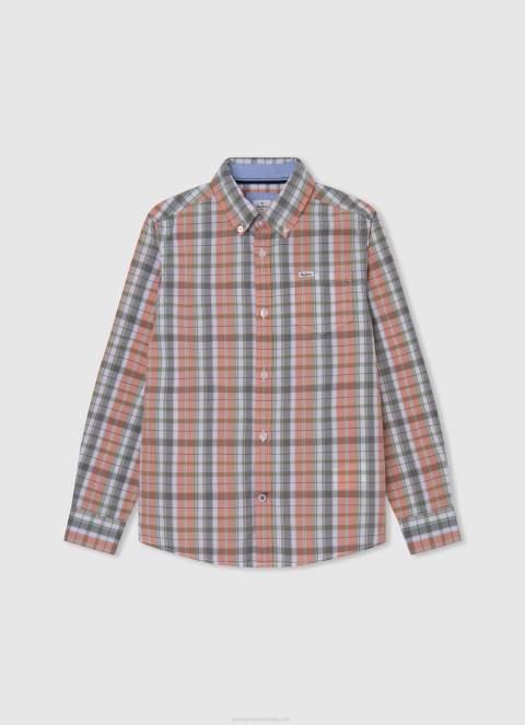 dječak studio crvena mramorna kockasta poplin košulja Pepe Jeans JZ8H1659