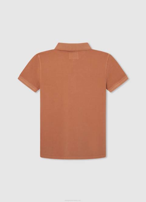 dječak tikvica naranča pike polo majica s izvezenim logotipom Pepe Jeans JZ8H1657
