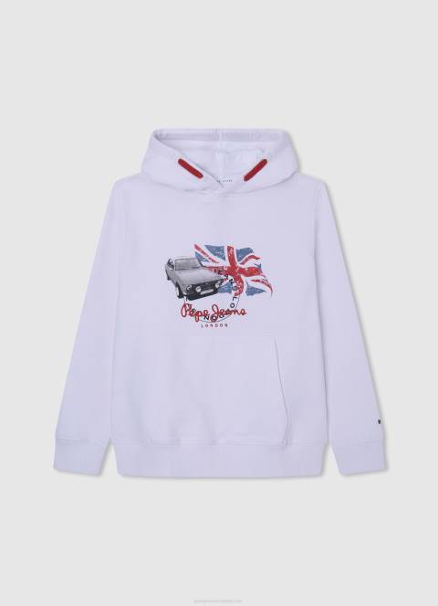 dječak bijela hoodie s logotipom Pepe Jeans JZ8H1585
