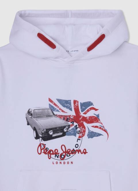 dječak bijela hoodie s logotipom Pepe Jeans JZ8H1585