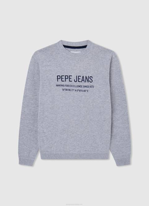 dječak dulwich pamučni dres s izvezenim logotipom Pepe Jeans JZ8H1590