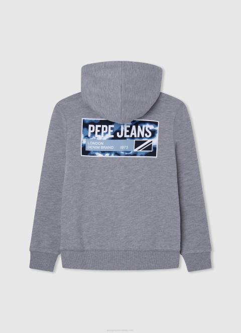 dječak sivi lapor pamučni džemper s patentnim zatvaračem Pepe Jeans JZ8H1589