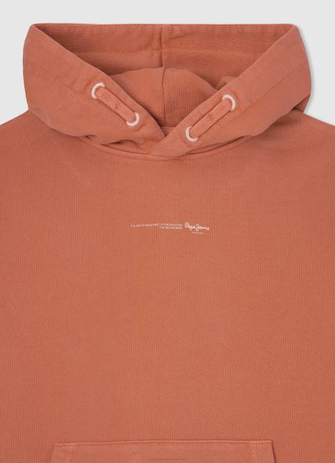 dječak tikvica naranča pamučni džemper s kapuljačom Pepe Jeans JZ8H1598