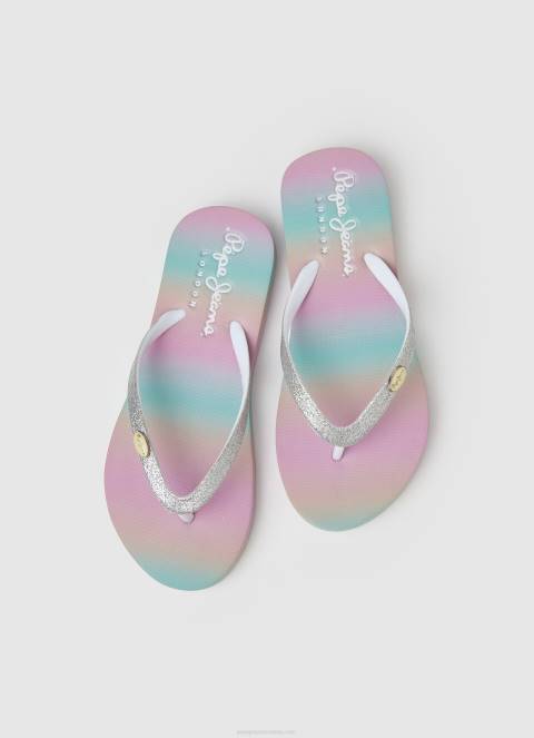 djevojka srebro japanke za plažu Dorset Milana Pepe Jeans JZ8H1349