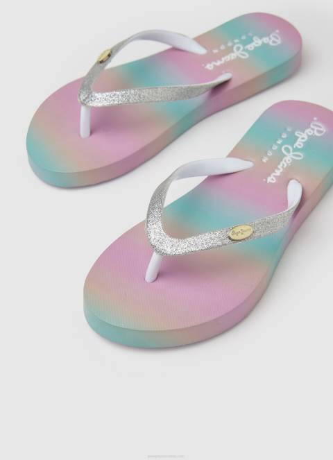 djevojka srebro japanke za plažu Dorset Milana Pepe Jeans JZ8H1349