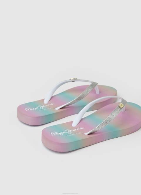 djevojka srebro japanke za plažu Dorset Milana Pepe Jeans JZ8H1349