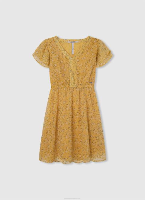 djevojka breskva klizačka haljina sa zaobljenim ovratnikom Pepe Jeans JZ8H1401