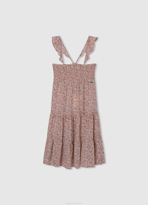 djevojka breskva klizačka haljina sa zaobljenim ovratnikom Pepe Jeans JZ8H1401