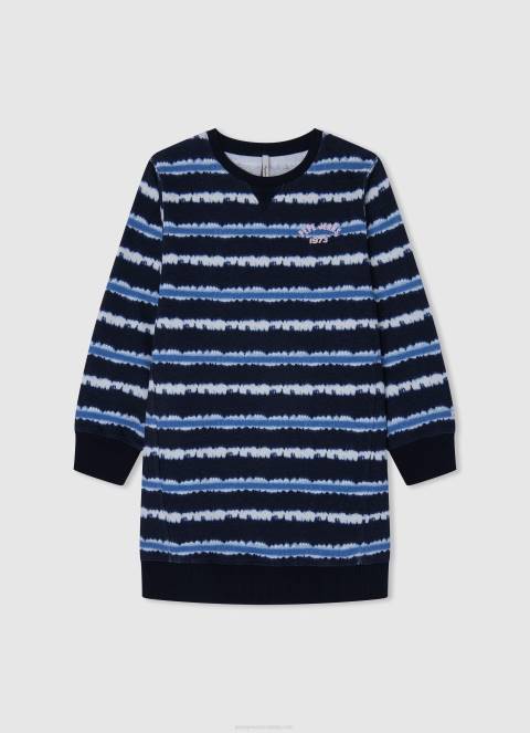 djevojka nježno ružičasta mini haljina s degradiranim prugama Pepe Jeans JZ8H1392