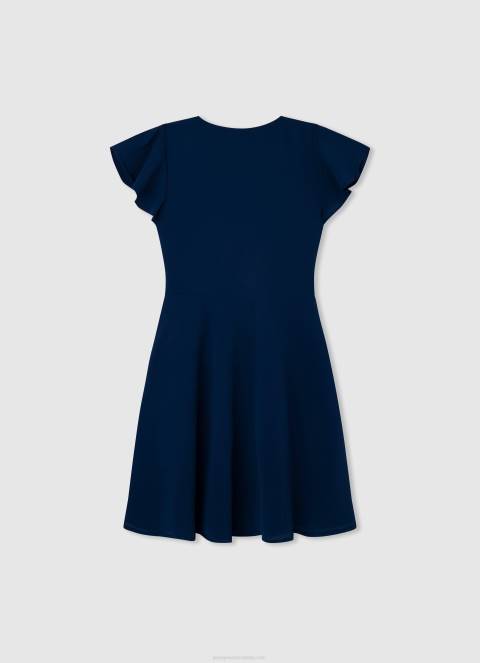 djevojka ocean krep haljina s prekriženim dekolteom Pepe Jeans JZ8H1373